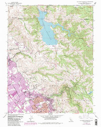 Calaveras Reservoir 1961 topographic map thumbnail