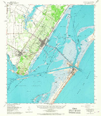 Aransas Pass 1954 topographic map thumbnail