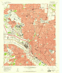 Dallas 1958 topographic map preview