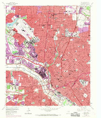Dallas 1958 topographic map preview