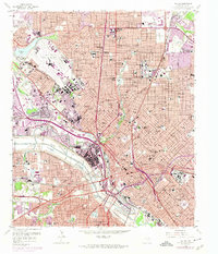 Dallas 1958 topographic map preview