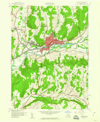 Oneonta 1943 topographic map preview