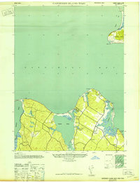 Gardiners Island West 1944 topographic map thumbnail