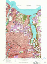 Rochester East 1952 topographic map thumbnail