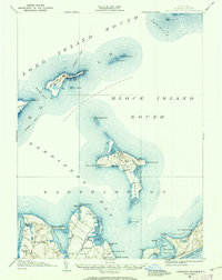Gardiners Island 1903 topographic map thumbnail