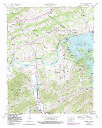 Douglas Dam 1961 topographic map thumbnail