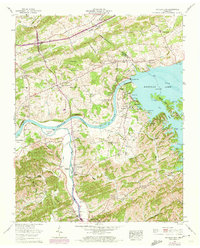 Douglas Dam 1961 topographic map thumbnail