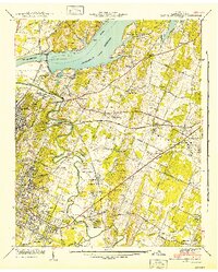 East Chattanooga 1942 topographic map thumbnail