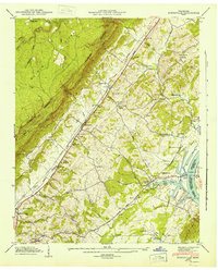 Evensville 1942 topographic map thumbnail