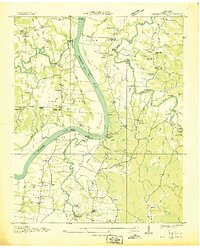 Hookers Bend 1936 topographic map thumbnail