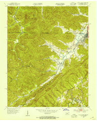 Jellico West 1953 topographic map thumbnail