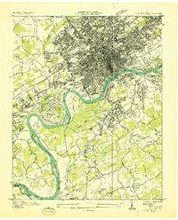 Knoxville 1936 topographic map thumbnail