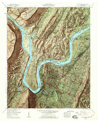 Chattanooga 1958 topographic map thumbnail