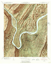 Chattanooga 1940 topographic map thumbnail