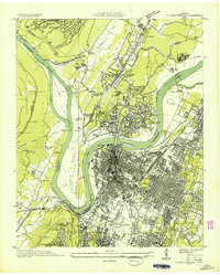 Chattanooga 1936 topographic map thumbnail