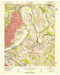 Nashville East 1952 topographic map thumbnail