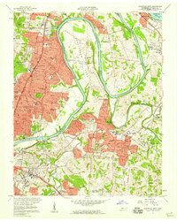 Nashville East 1957 topographic map thumbnail