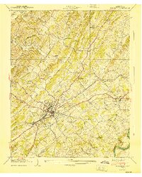 Greeneville 1940 topographic map thumbnail