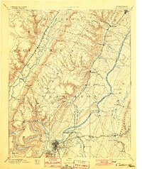 Chattanooga 1893 topographic map thumbnail