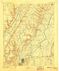 Chattanooga 1893 topographic map thumbnail