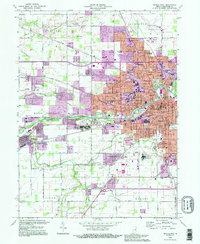 Muncie West 1992 topographic map thumbnail
