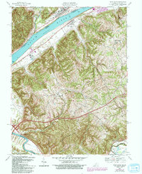 Vevay South 1967 topographic map thumbnail