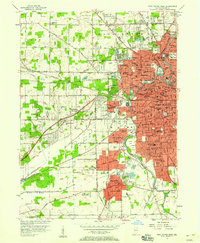 Fort Wayne West 1956 topographic map thumbnail