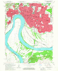 Evansville South 1957 topographic map thumbnail
