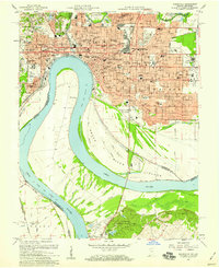 Evansville 1957 topographic map thumbnail
