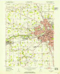 Muncie West 1952 topographic map thumbnail