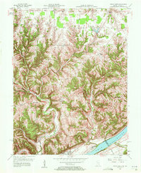 Vevay North 1957 topographic map thumbnail