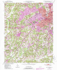 Winston-Salem West 1950 topographic map thumbnail