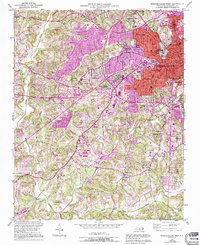 Winston-Salem West 1950 topographic map thumbnail