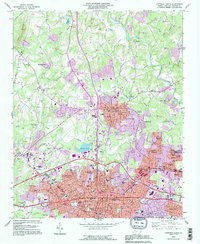 Gastonia North 1993 topographic map thumbnail