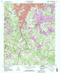 Gastonia South 1993 topographic map thumbnail