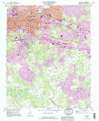 Hickory 1993 topographic map thumbnail
