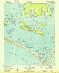 Harkers Island 1951 topographic map thumbnail