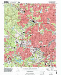 Raleigh West 1993 topographic map thumbnail