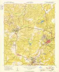 Southern Pines 1950 topographic map thumbnail