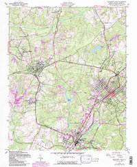 Southern Pines 1957 topographic map thumbnail