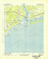 Swansboro 1942 topographic map thumbnail
