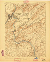 Easton 1891 topographic map thumbnail