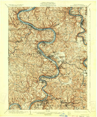 Brownsville 1933 topographic map thumbnail