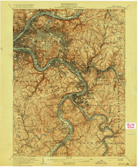 Pittsburgh 1907 topographic map thumbnail