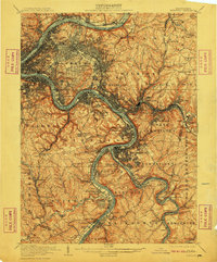 Pittsburg 1907 topographic map preview