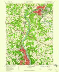Beaver Falls 1957 topographic map thumbnail