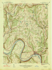 Laceyville 1947 topographic map thumbnail
