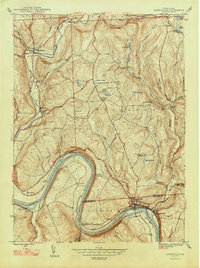 Laceyville 1947 topographic map thumbnail