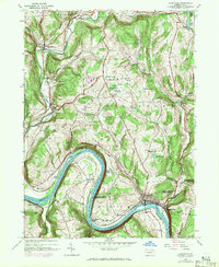 Laceyville 1945 topographic map thumbnail