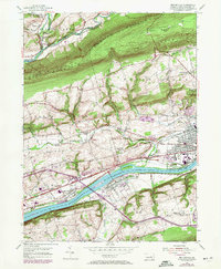 Mifflinville 1954 topographic map thumbnail